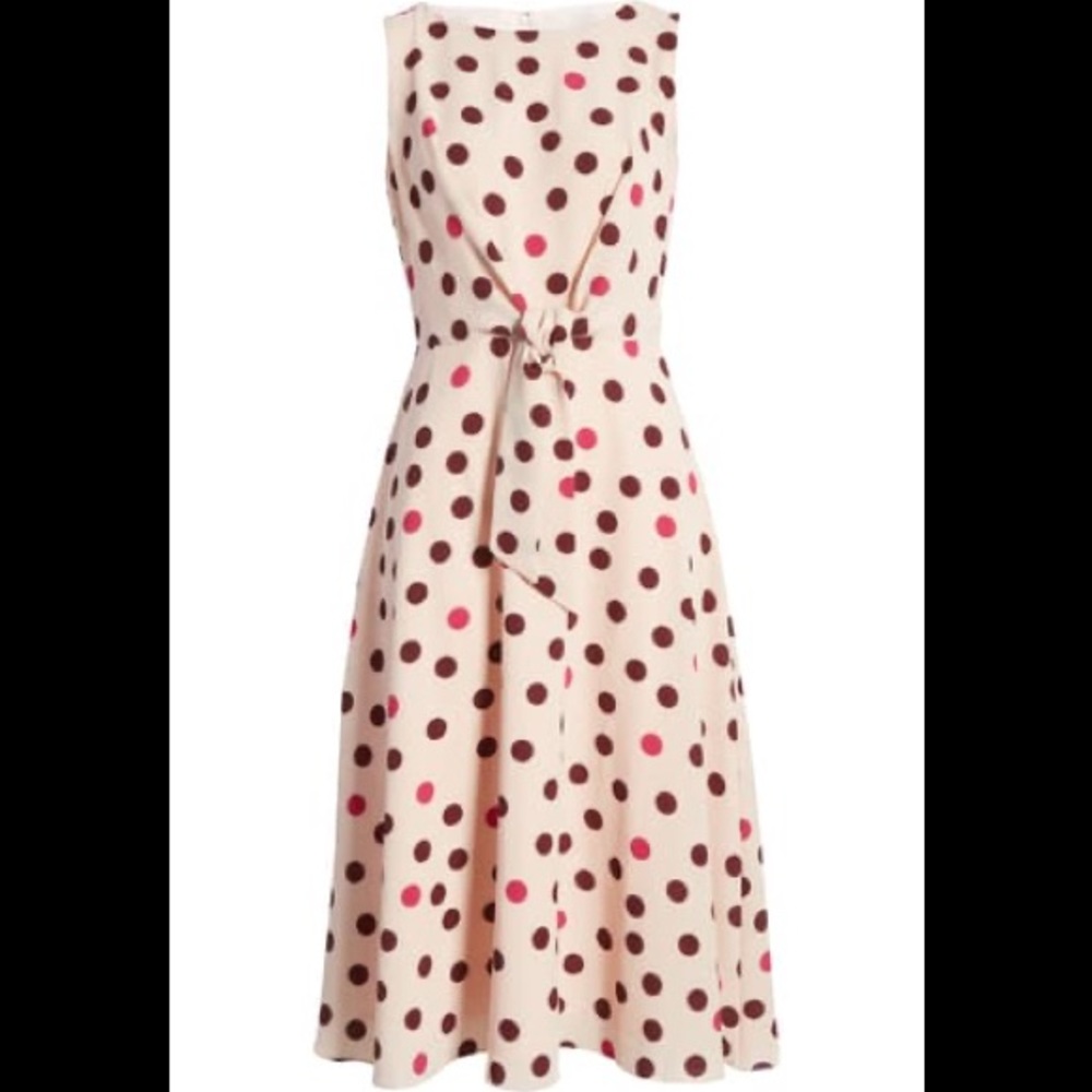 Maggy London Pink Polka Dot Midi Dress - Picture 4 of 15